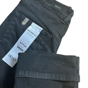 SOLO TG. 25,26 , 27,29 LiuJo Jeans - UF5006 D4615 - Botton Up Vita Regolare Con Finale Logato sulla Caviglia