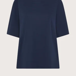 Blusa donna in jersey collo a barchetta