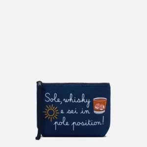 Pochette in lana Aline con stampa Sole, whisky...