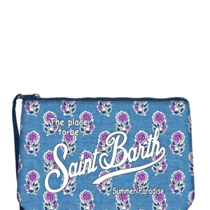 Pochette Aline in scuba con stampa floreale